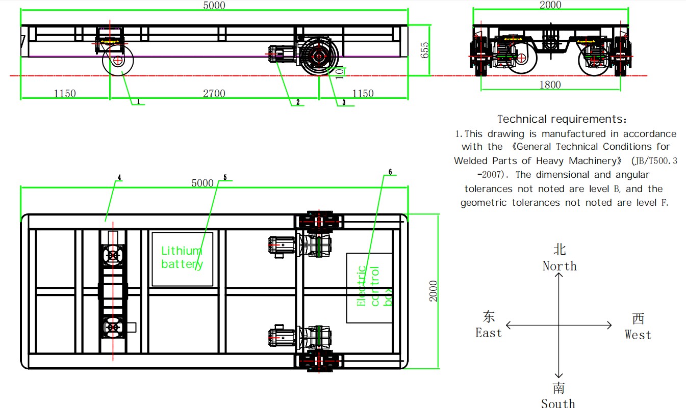 Телега на радиоуправлении 30 тонн. На тяговой батарее, управление с пульта.